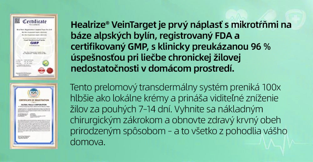 🇸🇰 Healrize® VeinTarget mikrojihlová náplasť 🏆 Okamžitá úľava, dlhodobé výsledky🪇🪇🪇