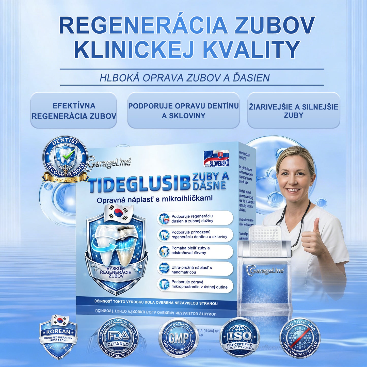 GаrаgеLіnе® 🦷 Tideglusib Rýchlo rozpustné pásiky na obnovu zubov a ďasien 💡💡(Podporujú regeneráciu zubov a pomáhajú zmierniť nepohodlie ďasien a bežné problémy ústnej dutiny)