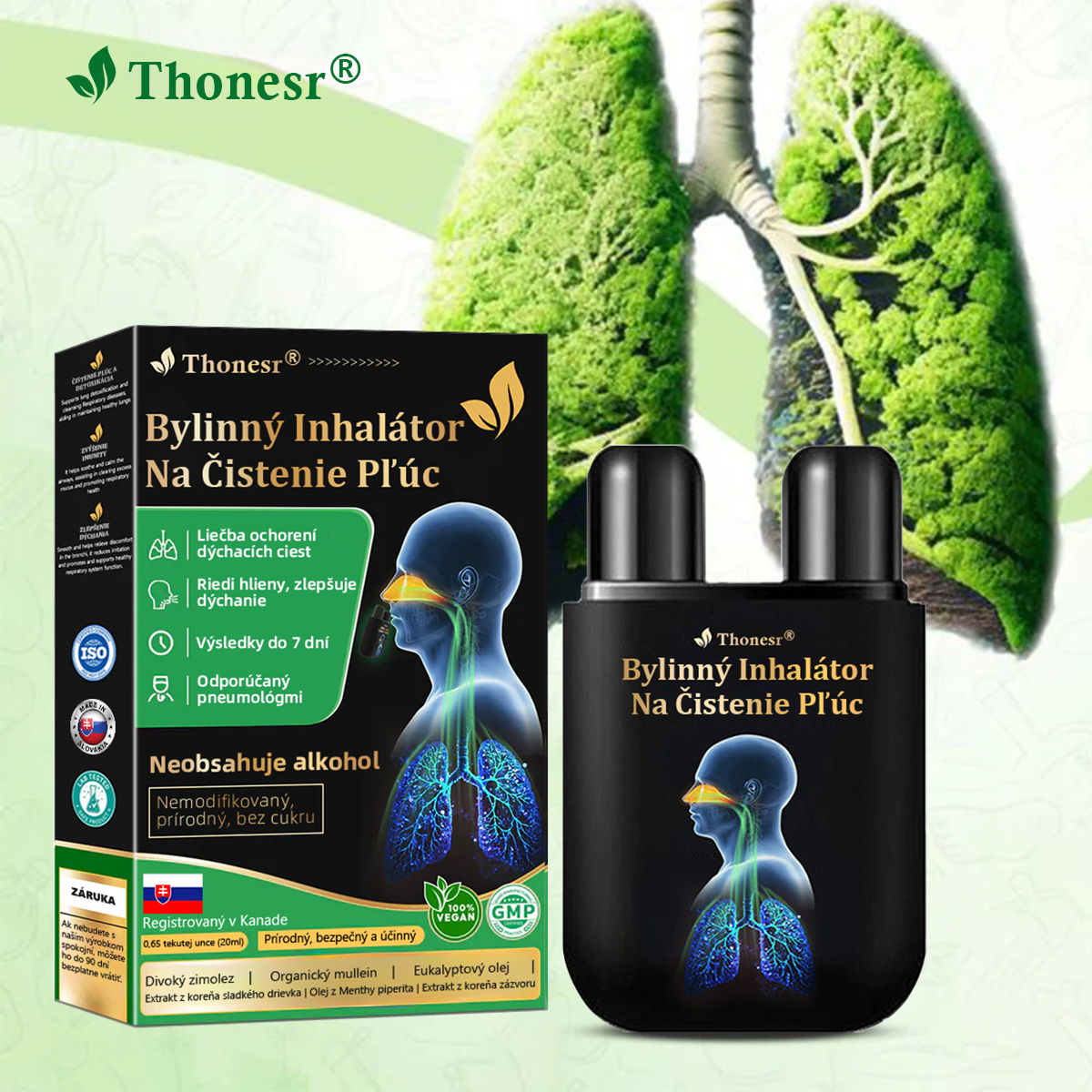 💝✅Oficiálny obchod::Thonesr® Bylinný Inhalátor Na Čistenie Pľúc🫁Schválené ŠÚKL(💝 Cough, wheezing, shortness of breath, sputum, stuffy nose, bronchitis, bronchitis, allergy symptoms, lung discomfort💝)