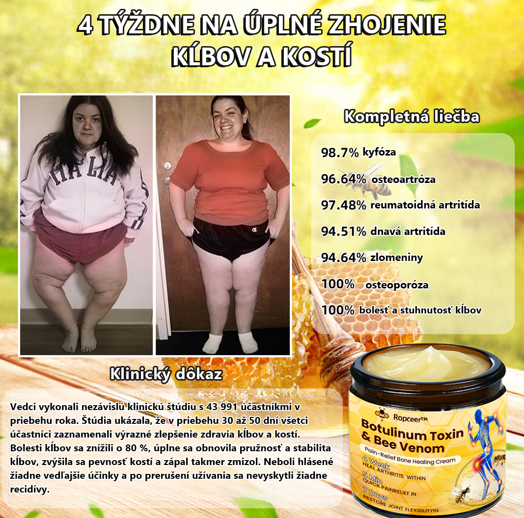 Ropceer™ hojivý krém na bolesť kostí s botulotoxínom a včelím jedom