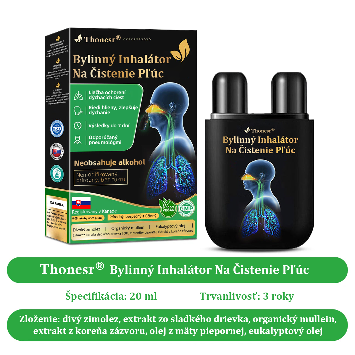 💝✅Oficiálny obchod::Thonesr® Bylinný Inhalátor Na Čistenie Pľúc🫁Schválené ŠÚKL(💝 Cough, wheezing, shortness of breath, sputum, stuffy nose, bronchitis, bronchitis, allergy symptoms, lung discomfort💝)