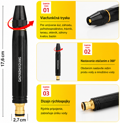 AKCIA: Iba 6,25 € za kus! Billhol®🛒 Vysokotlaková pištoľ – Ideálna na umývanie auta a polievanie záhrady. 🚿🚚