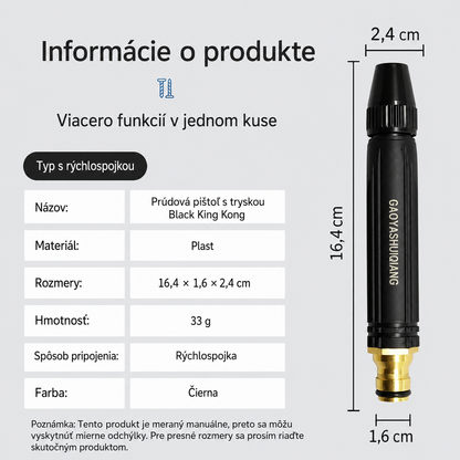 AKCIA: Iba 6,25 € za kus! Billhol®🛒 Vysokotlaková pištoľ – Ideálna na umývanie auta a polievanie záhrady. 🚿🚚