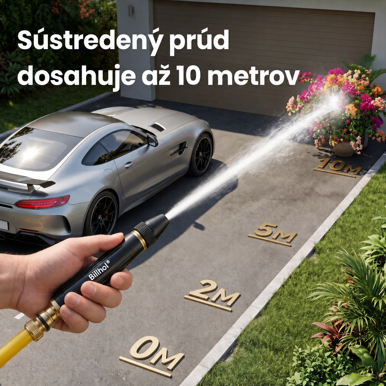 AKCIA: Iba 6,25 € za kus! 🛒 Billhol®🚚 Vysokotlaková pištoľ – Ideálna na umývanie auta a polievanie záhrady. 🚿💦